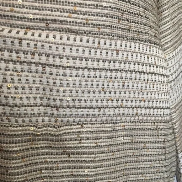 Chico’s Sz 2 Gold Silver Blazer Jacket Holiday - Picture 7 of 8